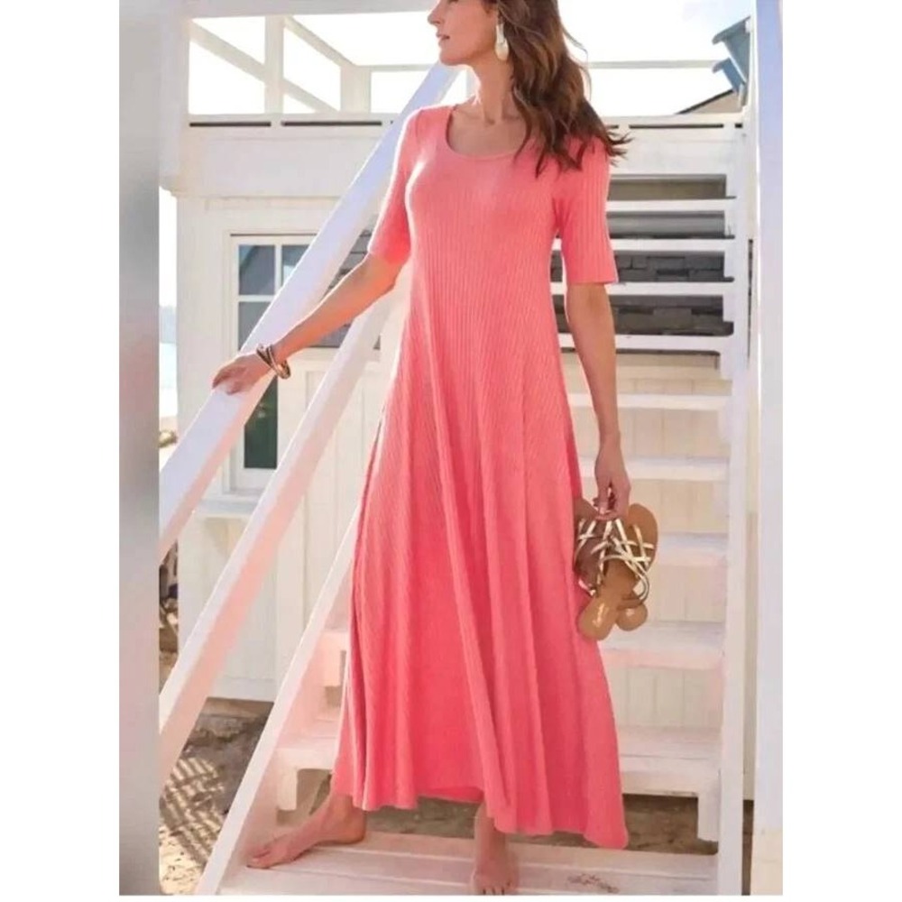 Soft Surroundings Coral Pink Maxi Dress